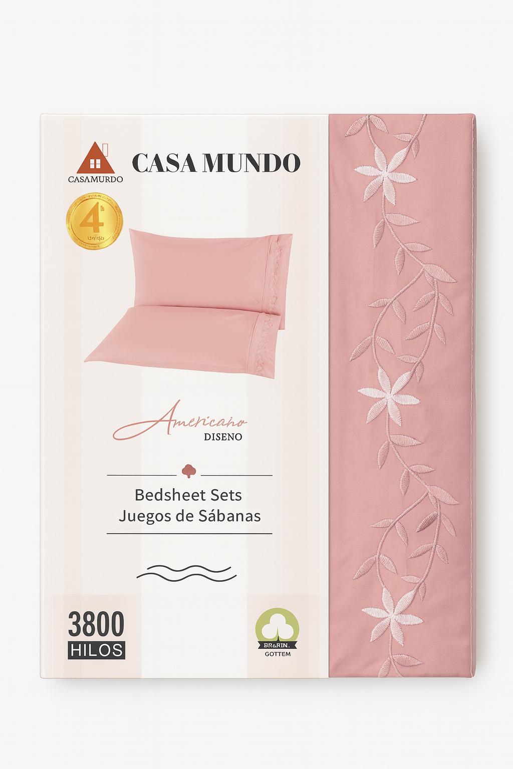 Sábana Plaza y Media con Broderie – Juego Completo