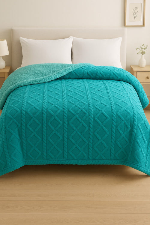 Frazada 2 Plazas Queen con Corderito