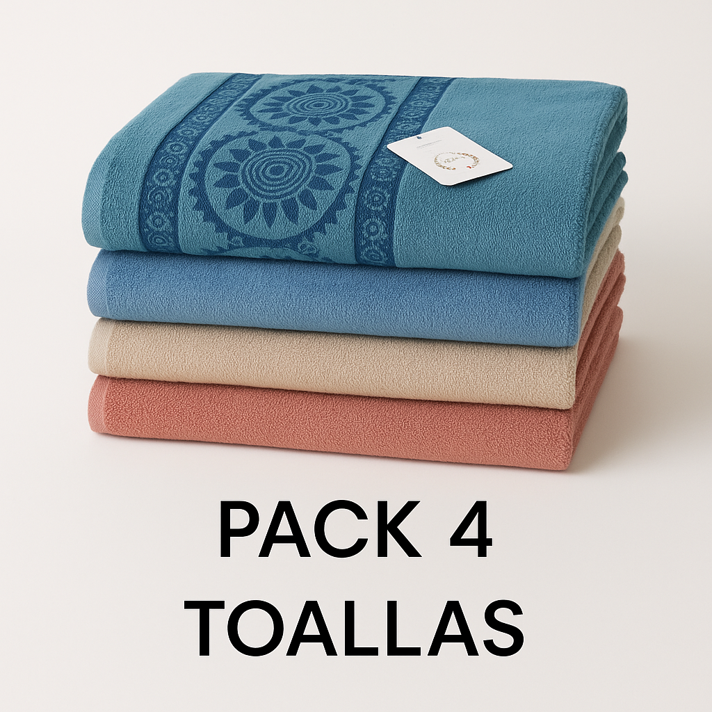Pack de 4 Toallas – Colores Surtidos