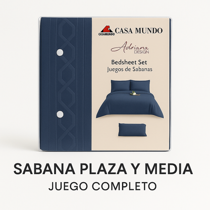 Sábana Plaza y Media con Broderie – Juego Completo