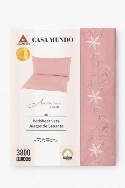 Sábana Queen con Broderie – Juego Completo