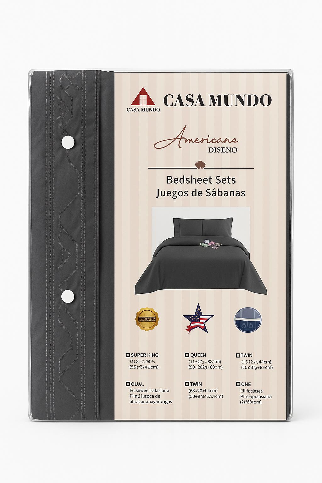 Sábana Plaza y Media con Broderie – Juego Completo