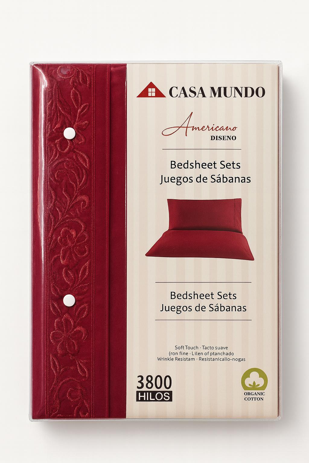 Sábana Plaza y Media con Broderie – Juego Completo