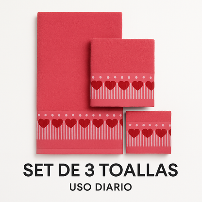 Set de 3 Toallas – Chica, Mediana y Social para Ducha