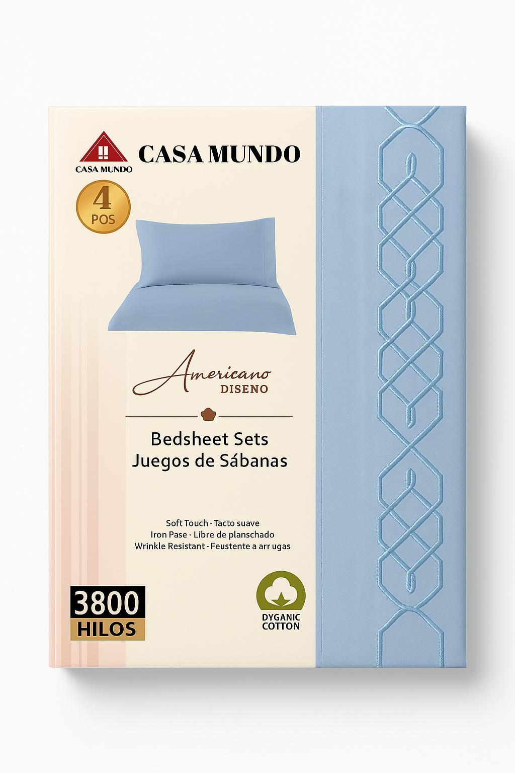 Sábana Plaza y Media con Broderie – Juego Completo