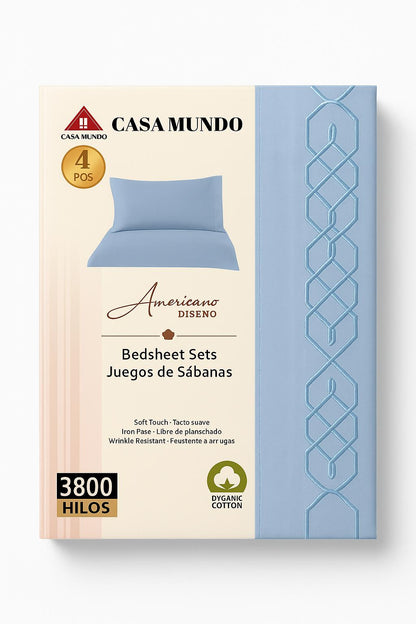 Sábana Plaza y Media con Broderie – Juego Completo