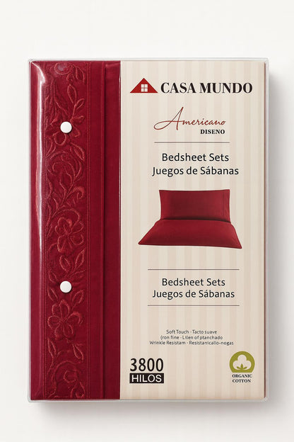 Sábana Queen con Broderie – Juego Completo