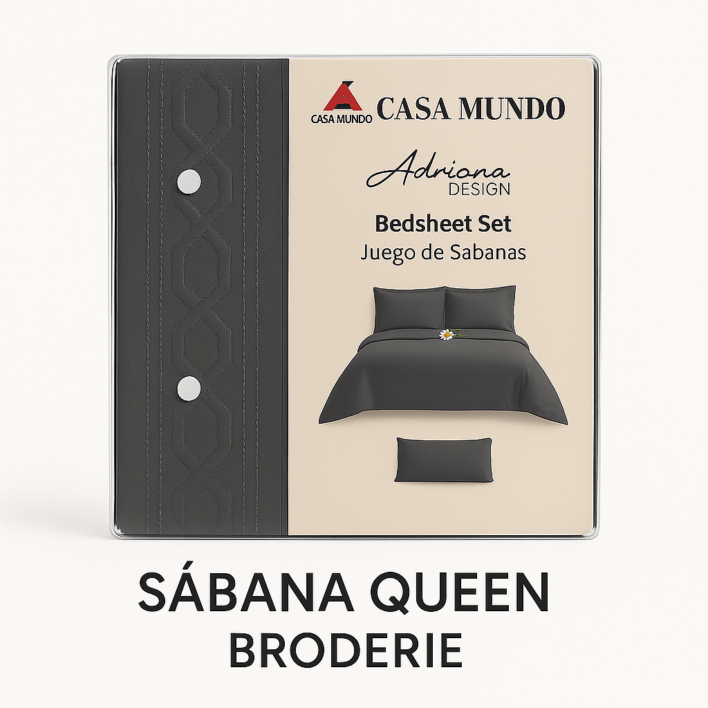 Sábana Queen con Broderie – Juego Completo