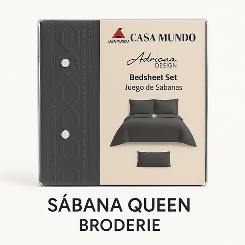 Sábana Queen con Broderie – Juego Completo